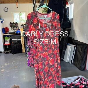 LuLaRoe Carly Dress - Red and Black Floral